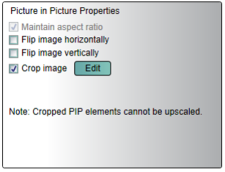 Screenshot of the Picture in Picture Properties.