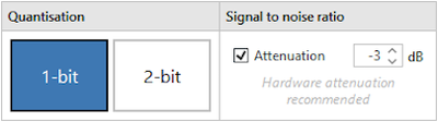 Screenshot of the Quantisation and Attenuation options.