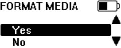 LabSat Format Media confirmation screen with Yes selected.