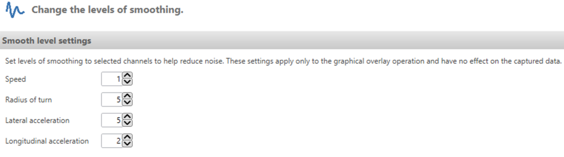 Screenshot of the Smoothing settings.