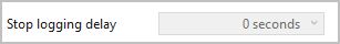 Cropped screenshot of the Stop Logging Delay setting.