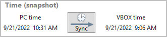 Cropped screenshot of the Time (snapshot) setting.