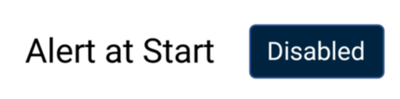 Alert at Start option in the Decel Test Settings screen in the VBOX Touch MFD App.