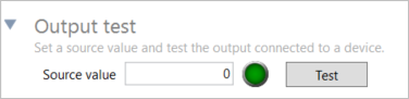 Cropped screenshot of the Output test area.