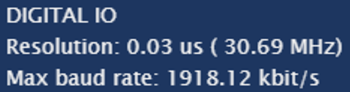 Screenshot of the Digital IO recording rate.
