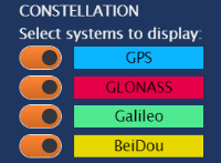 Screenshot of the constellation options.