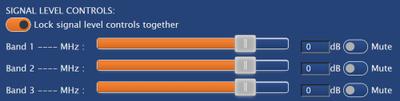 Screenshot of signal level controls.