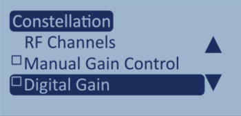 Screenshot of the Constellation menu with Digital Gain highlighted and disabled.