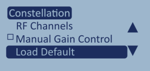 Screenshot of the Constellation menu with Load Default highlighted.