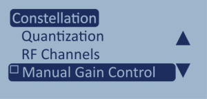 Screenshot of the Constellation Menu with the Manual Gain Control option highlighted.