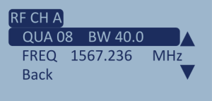 Screenshot of the RF Channel A configuration screen with quantization highlighted.