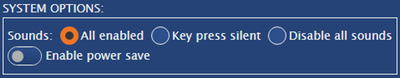 Screenshot of System Options.