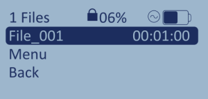 Screenshot of the File Selection Screen with the External 10MHz - Enabled and Invalid icon visible.