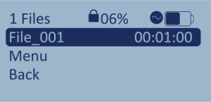 Screenshot of the File Selection Screen with the External 10MHz - Enabled and Valid icon visible.