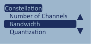 Screenshot of the Constellation menu with Bandwidth highlighted