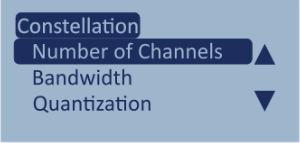 Screenshot of the Constellation Menu with Number of Channels highlighted.