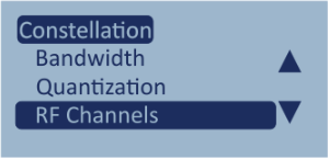 Screenshot of the Constellation Menu with RF Channels highlighted.
