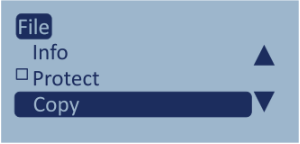 Screenshot of the LabSat 4 File Menu with the Copy option highlighted.