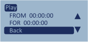 Screenshot of the Play Options menu with Back highlighted.