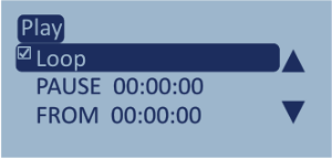 Screenshot of the Play Options menu with Loop highlighted and enabled.