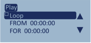 Screenshot of the Play Options menu with Loop highlighted and disabled.