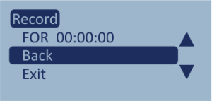 Screenshot of the Record Options menu with Back highlighted.