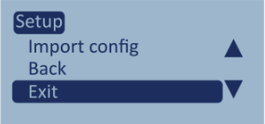 Screenshot of the Setup Menu with Exit highlighted.