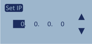Screenshot of the Set IP configuration screen.