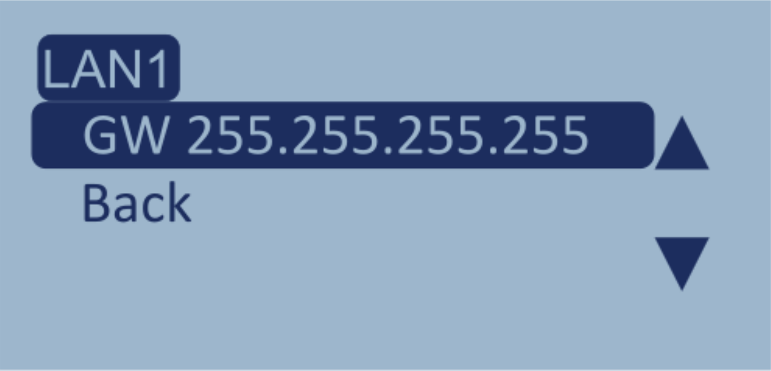 Screenshot of the GW sub-menu.