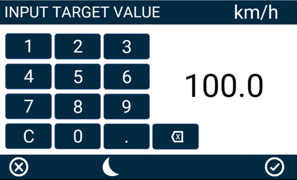 MFD Touch Target Graph Target Value Keypad