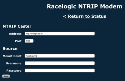 NTRIP Modem NTRIP Settings