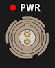 Drawing of a red PWR LED.