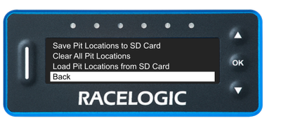Pit Lane Timer_Pit Lane Menu_Manage Pit Locations_Back