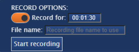 Screenshot of record options.