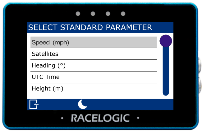 Select Standard Parameter_Speed (mph)