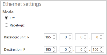 Serial Menu - Ethernet settings