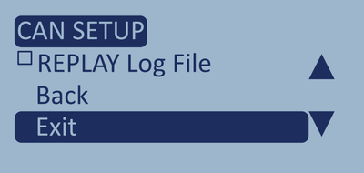 Screenshot of the CAN Setup menu with Exit highlighted.