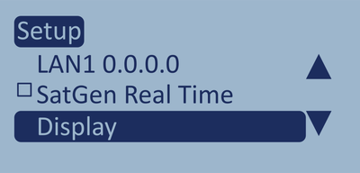 Screenshot of the Setup Menu with Display highlighted.