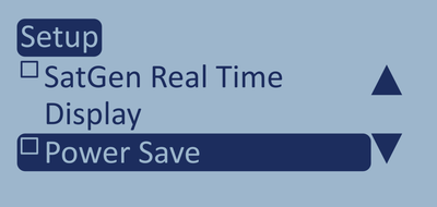 Screenshot of the Setup Menu with Power Save highlighted.
