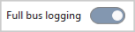Cropped screenshot of the Full Bus Logging toggle.