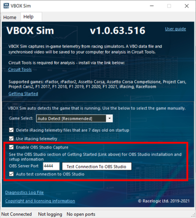 VBOX Sim Enable OBS Studio2