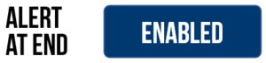 Alert at End option in the Accel Settings on VBOX Touch.