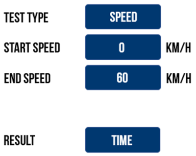 VBOX Touch Accel Settings Custom Speed