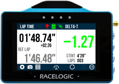 VBOX Touch displaying the Main Lap Timing screen. 