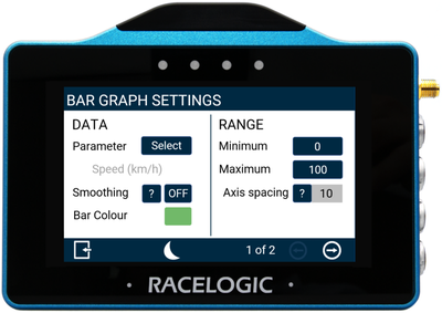 VBOX Touch MFD Bar Graph Settings 1