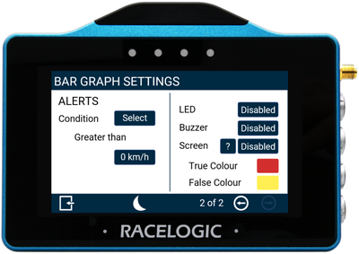VBOX Touch MFD Bar Graph Settings 2