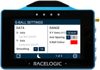 VBOX Touch MFD G Ball Settings 1