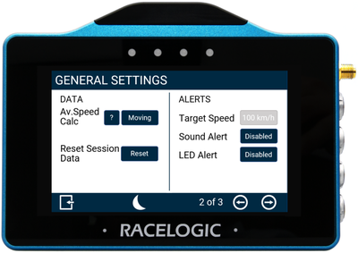 VBOX Touch MFD Settings General 2