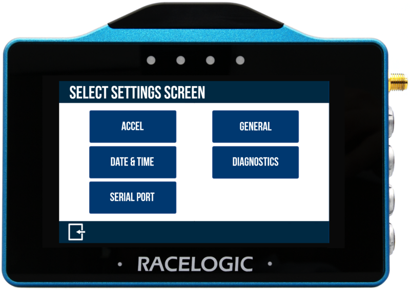 VBOX Touch displaying the Select Settings Screen.