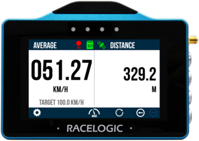 VBOX Touch displaying the Average Speed screen.
